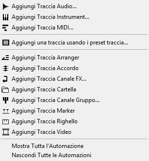 Cubase : tutte le tipologie di tracce 1